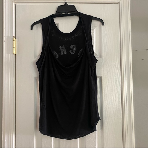 Chaser Cuckoo Bananas Tank Top Medium Thin Semi Sheer Black Yellow White Shirt - Picture 4 of 7